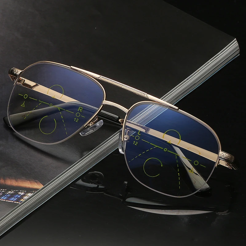 

Zerosun прогрессивные очки для чтения для мужчин и женщин, мужские многофокальные анти-голубые точки, зрение ближнего и дальнего света