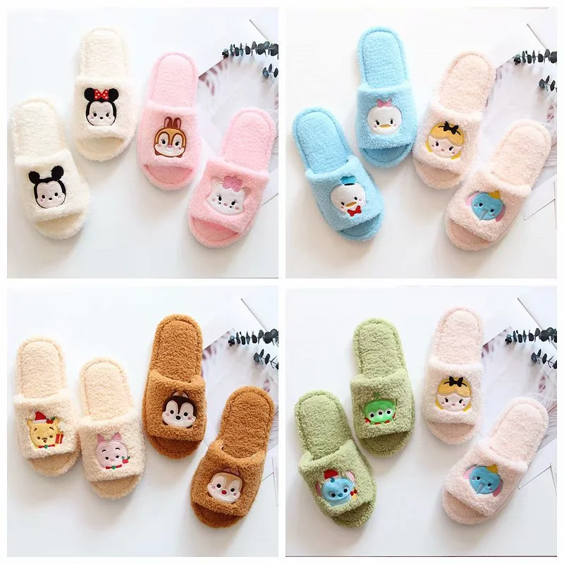 Милые теплые домашние женские туфли с Микки Маусом Диснея Нескользящие
