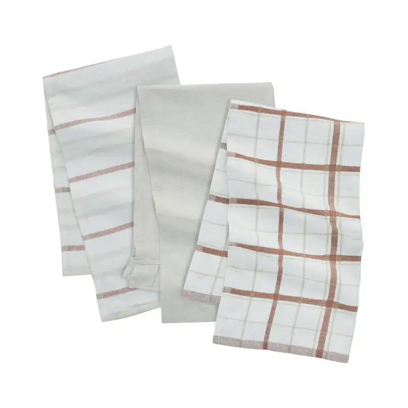 

Мягкие и плюшевые, бежевые хлопковые кухонные полотенца 16x28 дюймов, набор из 3 предметов-прочные и впитывающие для повседневной уборки.