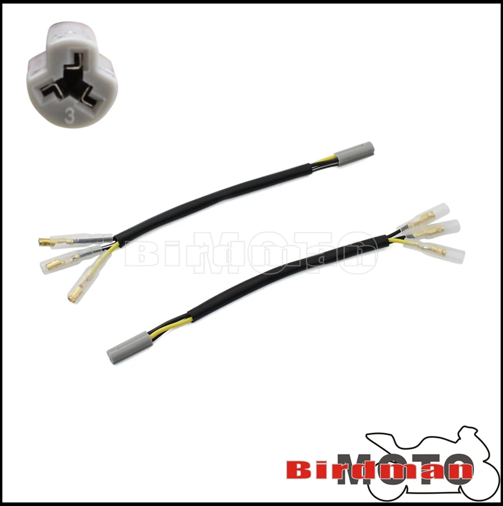 

Мотоциклетный указатель поворота, поворотник, 3-проводной адаптер, разъем для Yamaha YZF FZ FZ-1 FZ6R TMAX XP500 Suzuki GSX GSF SV DR