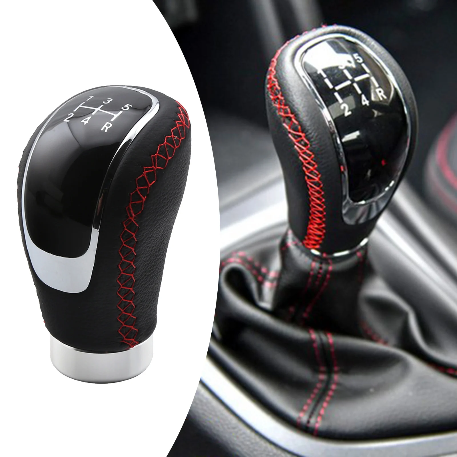 

5 Speed Manual Car Gear Shift Knob Shifter Boot Stick Shifter Lever Car Stitching Gear Shifter Knob For Automatic Manual Cars