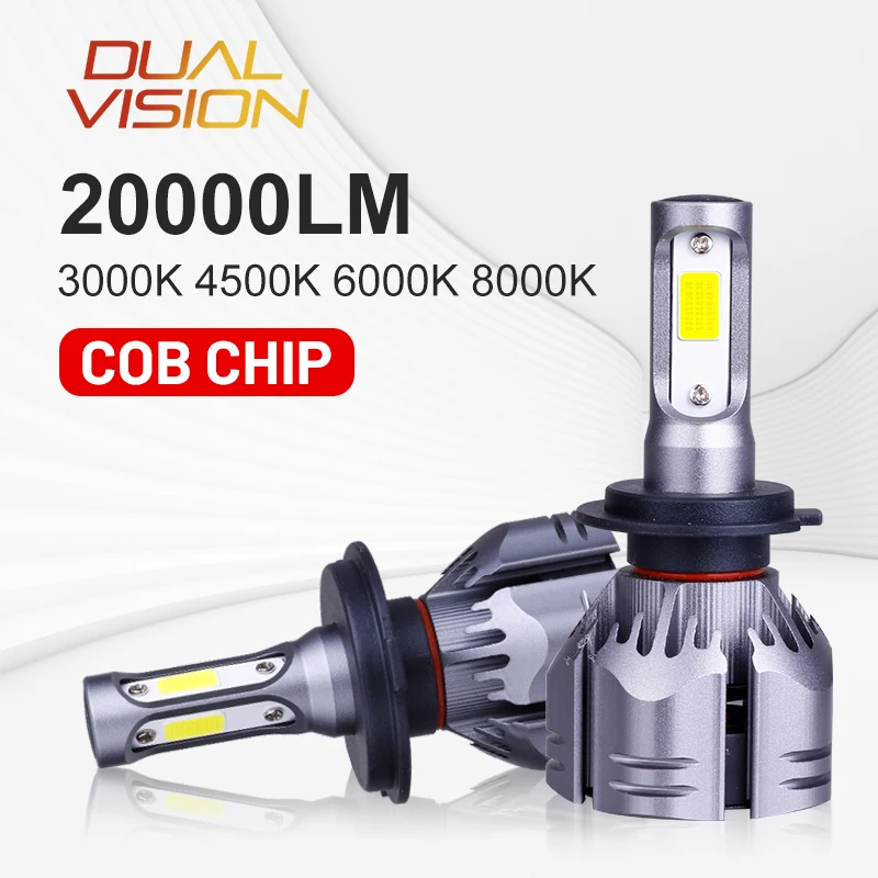 

Dualvision H7 LED Headlight 20000LM H11 H8 H9 H1 H4 9005 HB3 9006 HB4 H3 Car Light 4300K 6000K 8000K Fog Light High Low Beam 12V