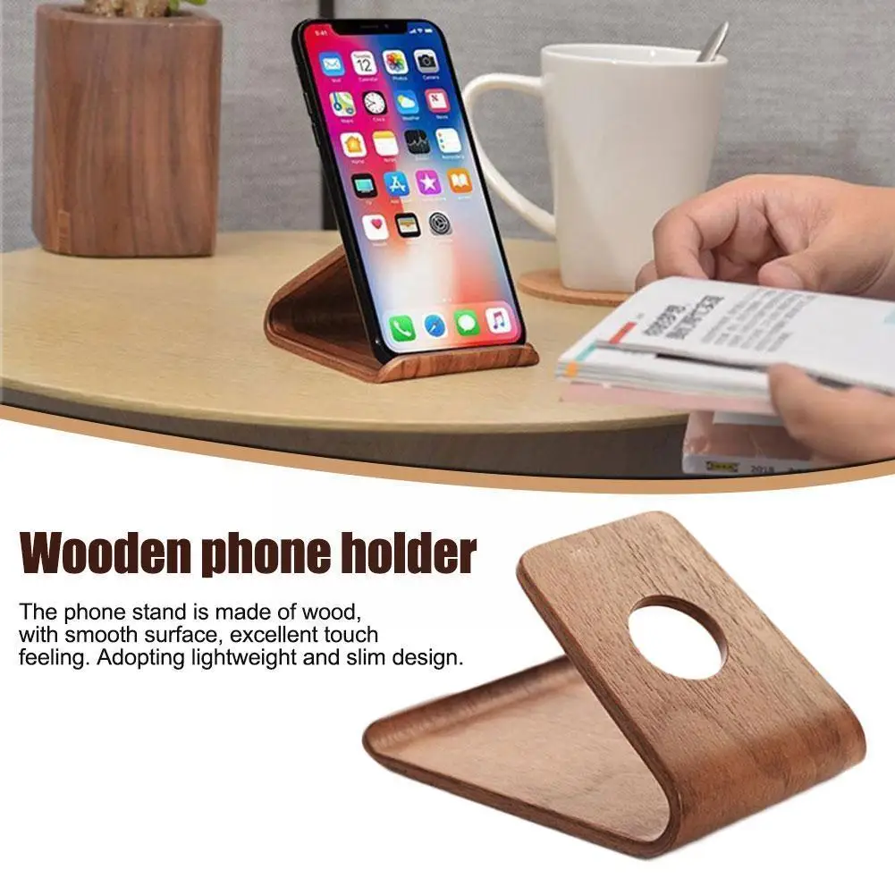 

Wood Phone Holder Universal Mobile Desktop Stand Multifunction Stand Charging Tablet Stand Wooden Base X2M4