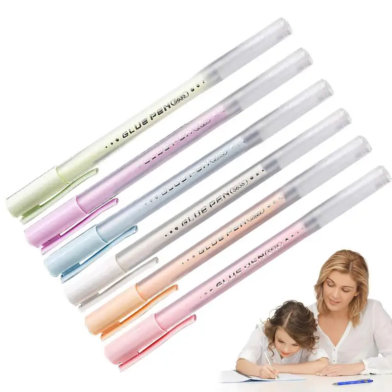 

Scrapbook Glue Pen Adhesive Colorful Quick Dry Glue Pen Set For Scrapbooking 6 Pcs Glue Pen Set Scrapbooking Tools Craft Glue