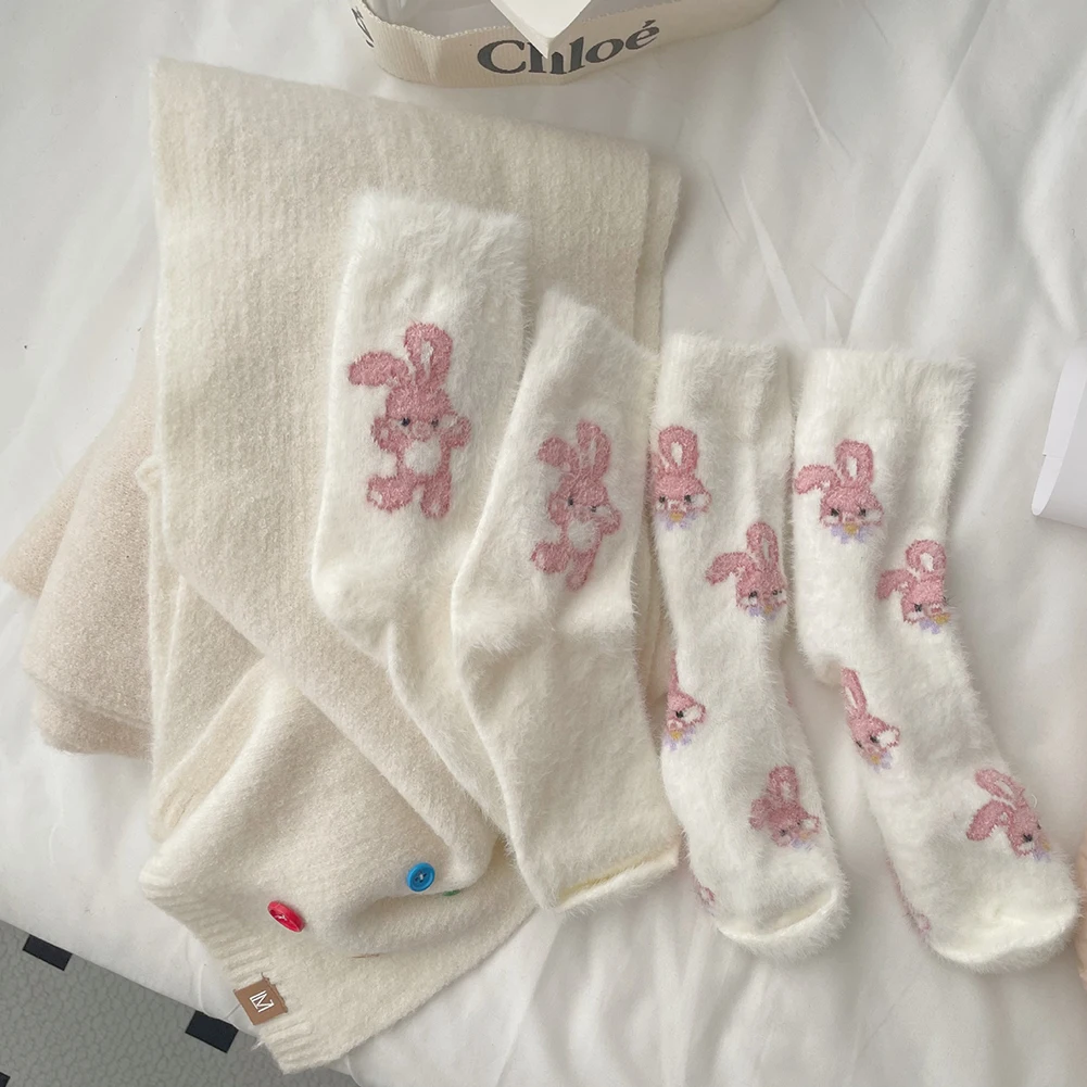 

Floor Socks Thick Warm Plush Elastic Socks High Elastic comfortable Mid-tube socks for girls for Daily Wear