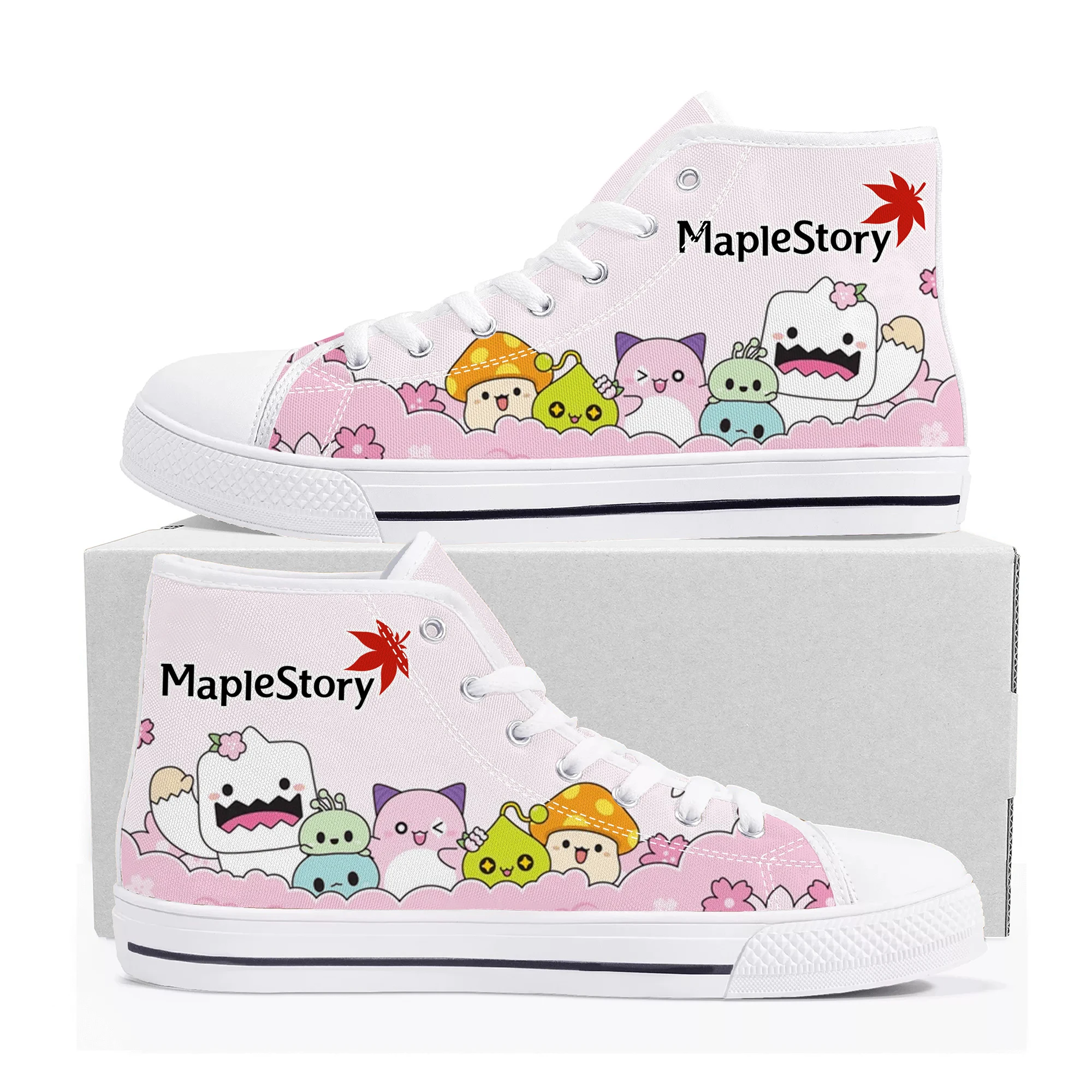 

Maplestory High Top Sneakers Hot Cartoon Game Mens Womens Teenager High Quality Fashion Canvas Shoes Casual Tailor Made Sneaker