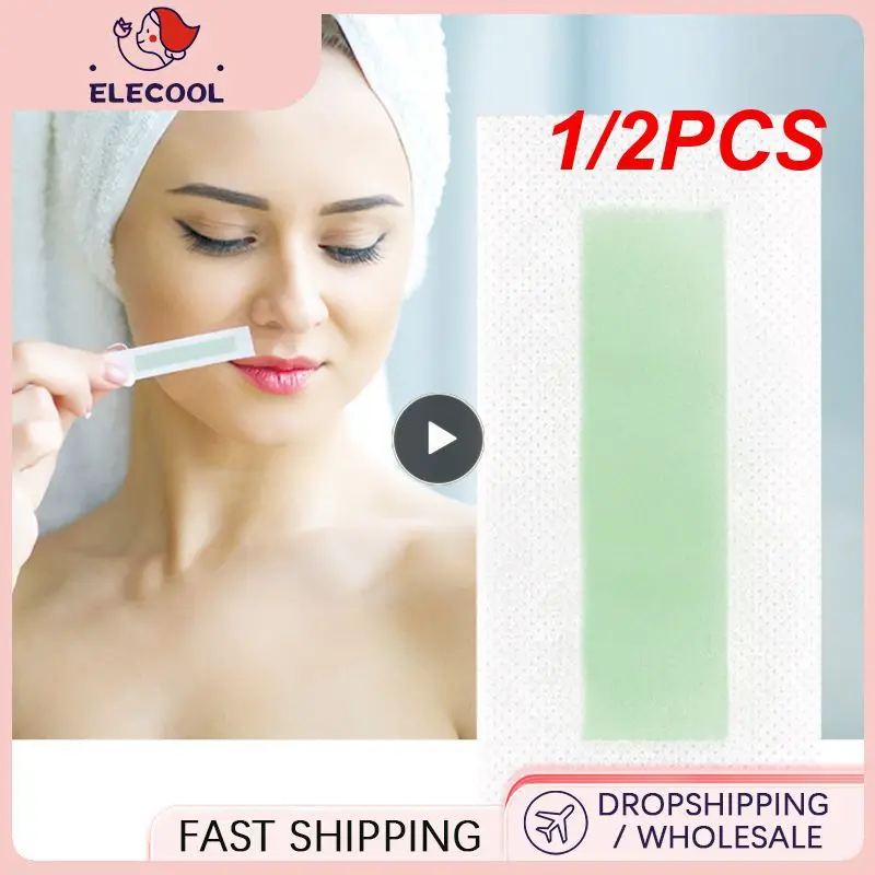 

Набор восковых полосок для удаления волос TSLM2, двухсторонняя шелковая эпиляция, инструмент для красоты ног, тела, удаления волос на лице, 1/2 шт.