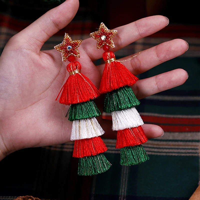 Vedawas Boho Стиль Рождественские Серьги-каффы Ручной Работы Из Бисера Элегантные