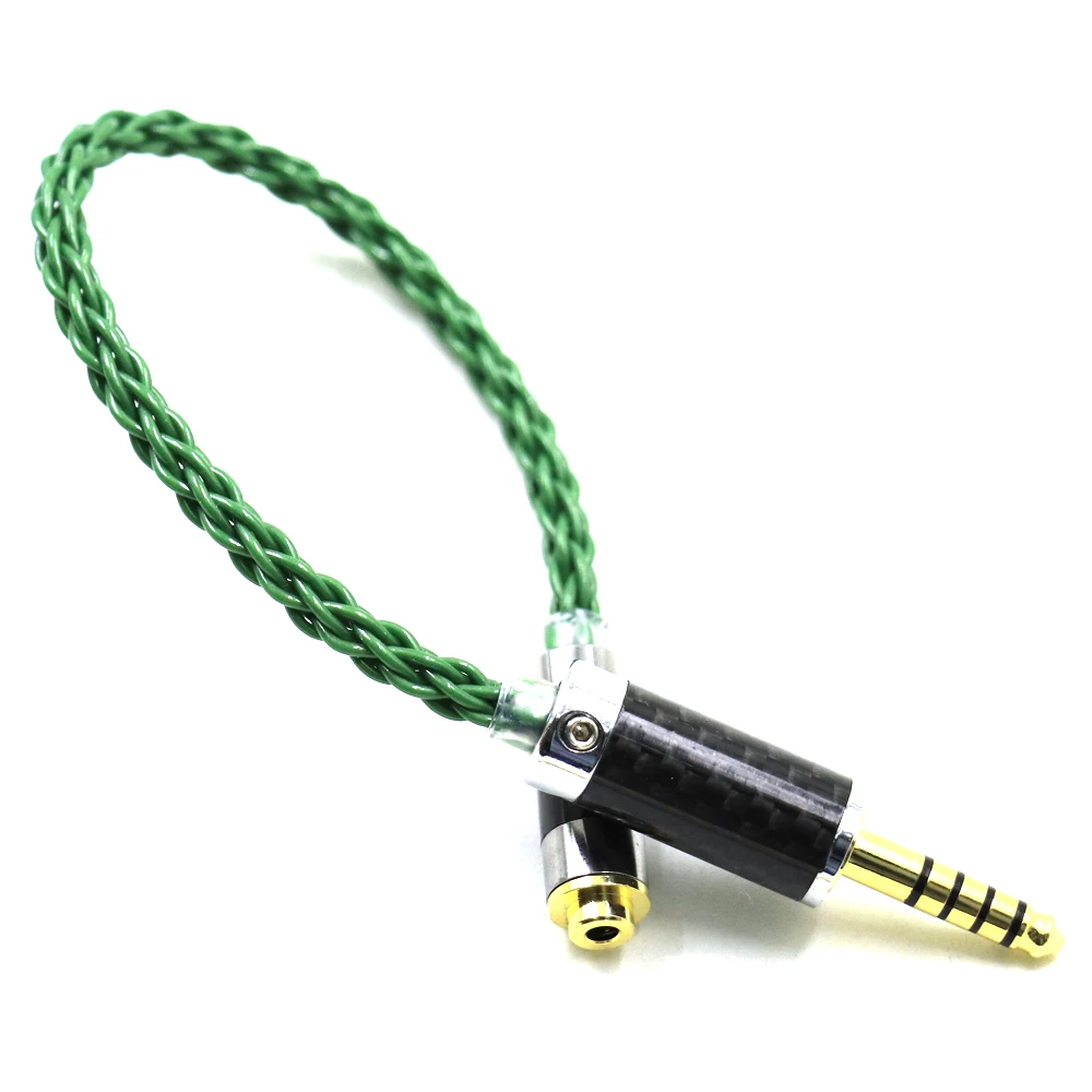 HIFI Carbon Fiber 2.5mm TRRS Balanced Female to 4.4mm Balanced Male OCC Single Crystal Silver Audio Adapter Connector enlarge