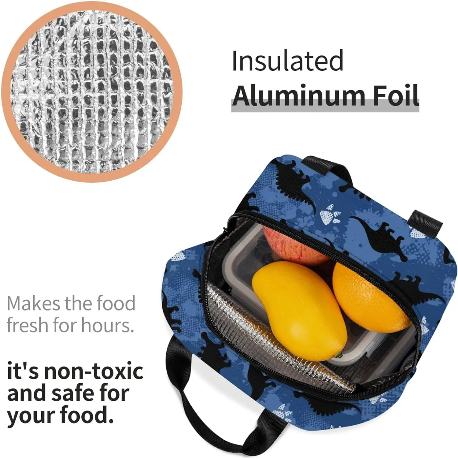 Симпатичная сумка для ланча с динозаврами компактная сумка-тоут многоразовый