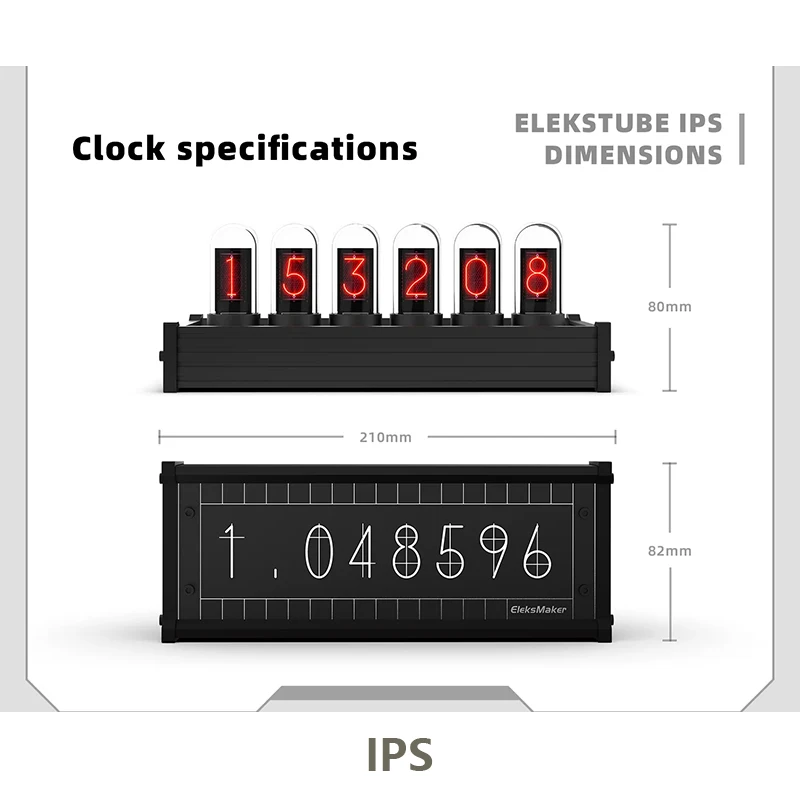 

EleksMaker Steins Gate Часы EleksTube IPS PRO PR1 PR2 PR3 Nixie Tube Цифровой домашний декор Настольный электронный 6-битный RGB РетроАлюминий