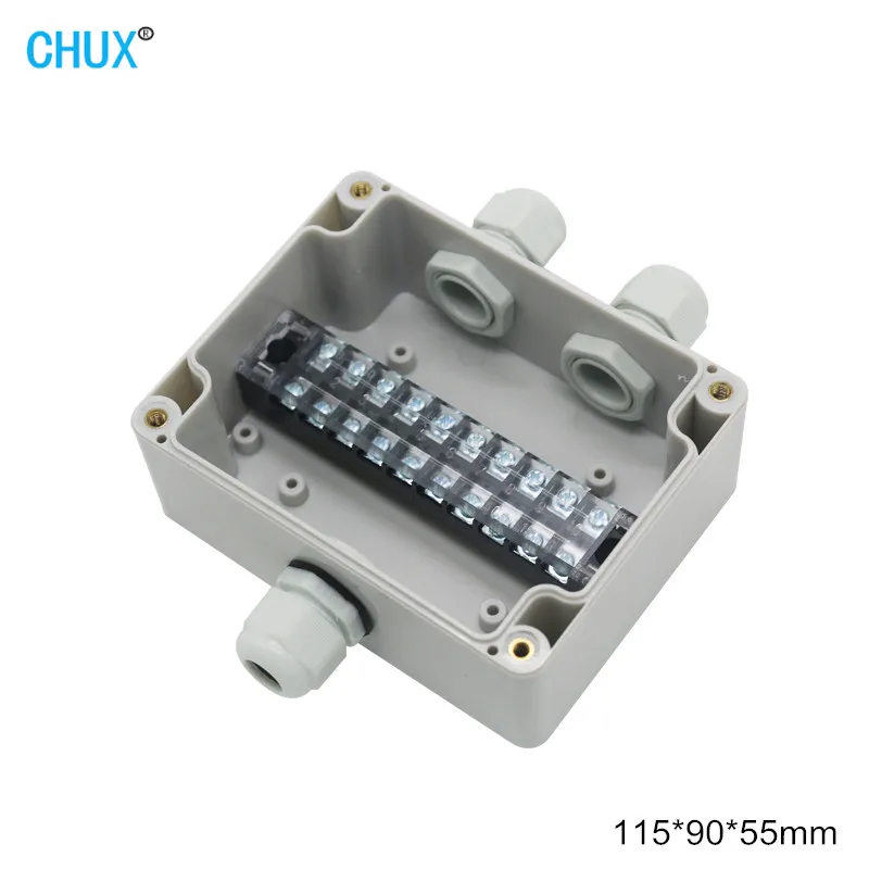 

115*90*55mm Waterproof Electrical Outdoor Junction Box with terminal Sealed Switch Plastic Enclosure Case Electrical Box