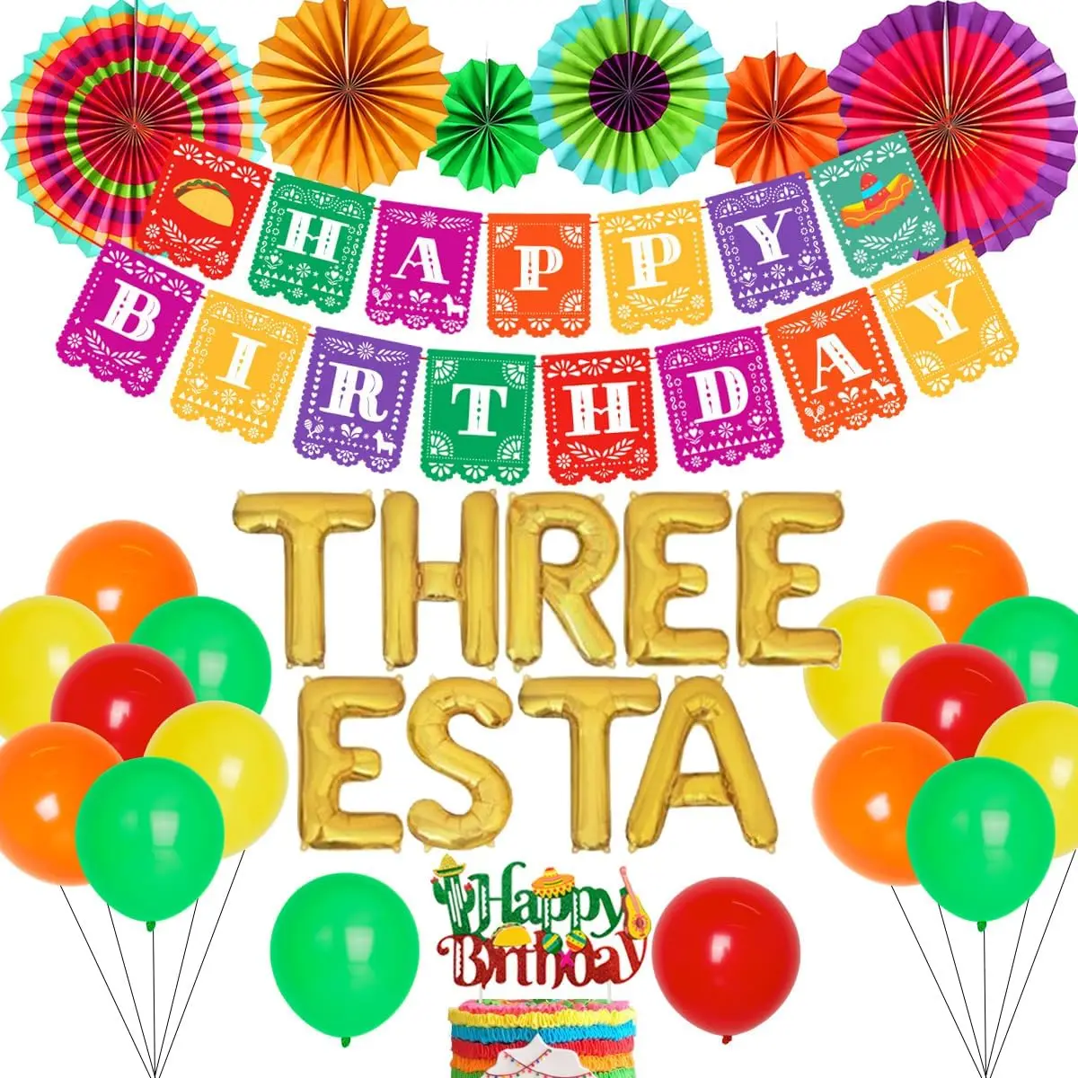 ДЕШЕВСЕЛ украшения для мексиканской тематической вечеринки три фольгированные