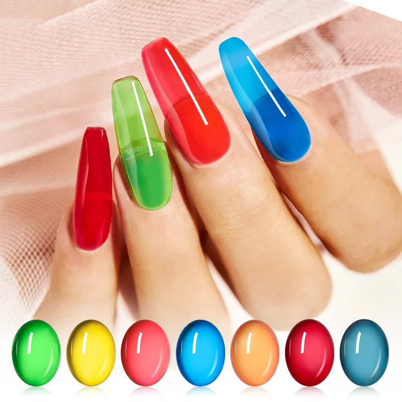Полупрозрачный желе цветной Гель-лак для ногтей телесный гель молочно-белый