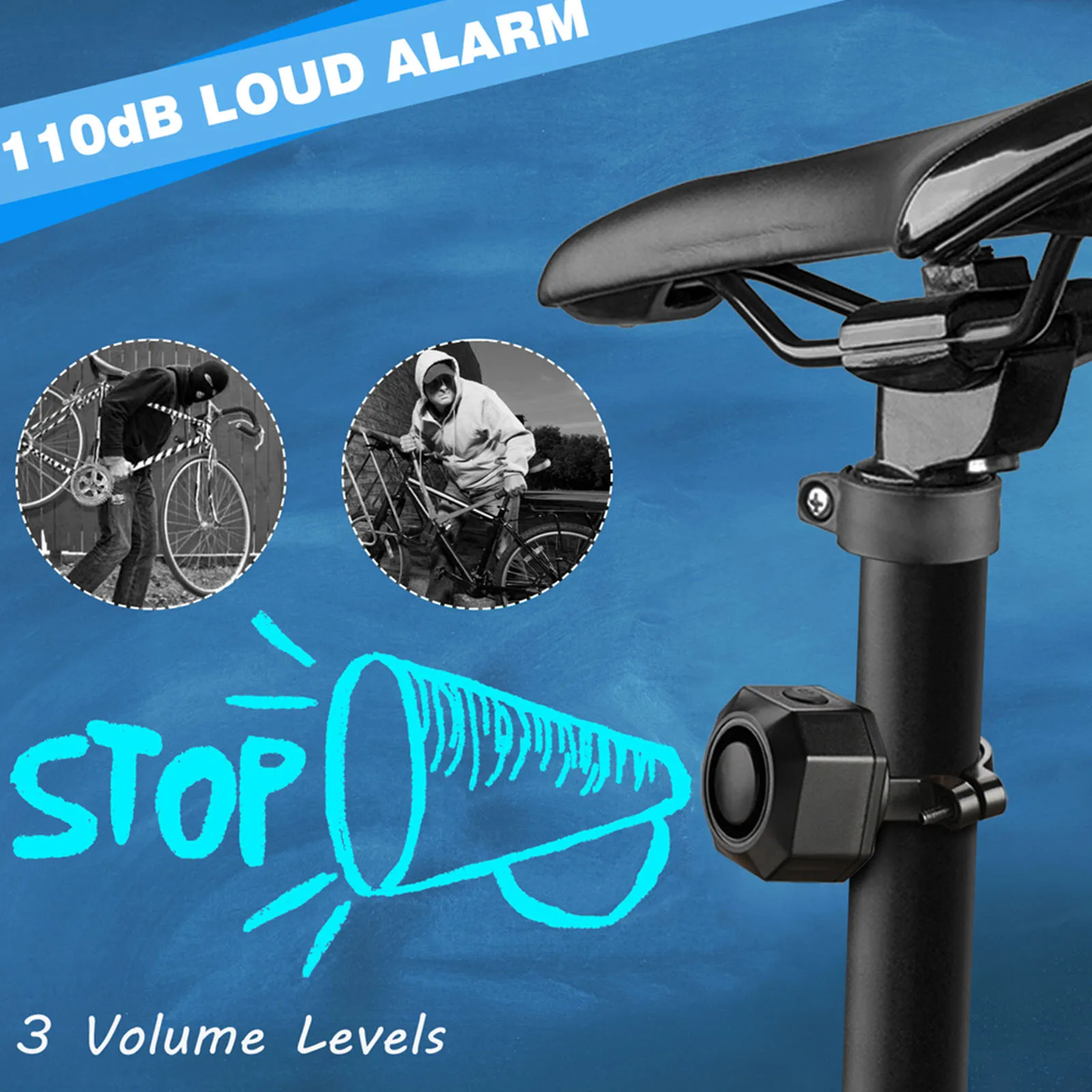 

Bike Alarm With Remote Rechargeable Vehicle Anti Theft Vibration Security System Mountain Bike Parts Bicycle Accessories