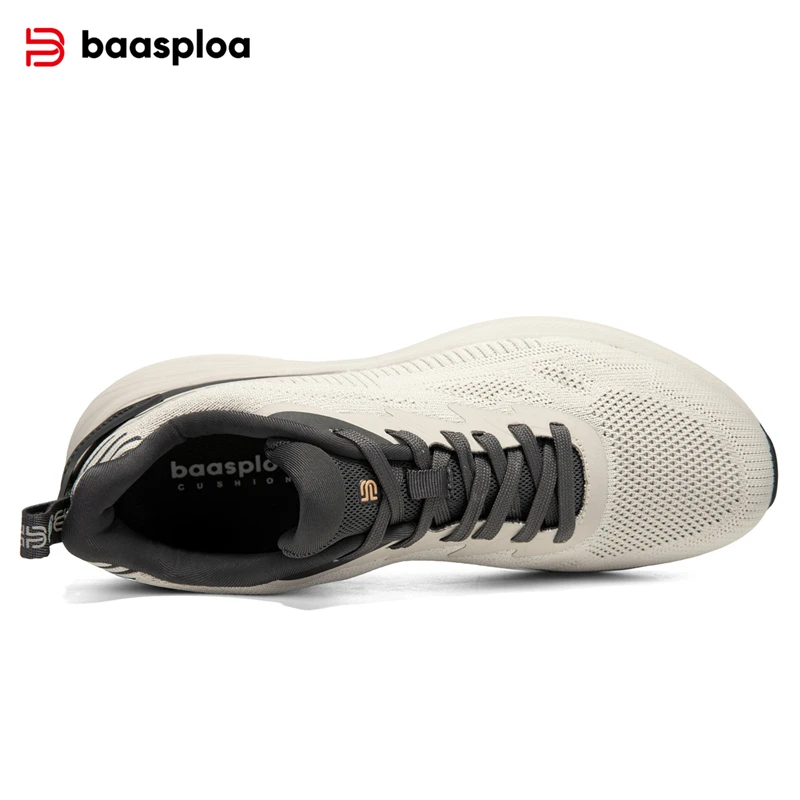 Baasploa Men Running Shoes New Spring Breathable Lightweight Sport for Comfort Solid Casual Sneakers Lace-Up Outdoor