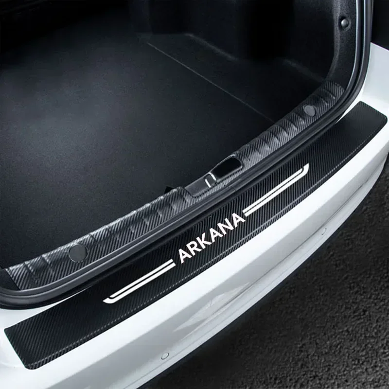 Фото Наклейки-защита на пороги автомобиля Renault Arkana с логотипом, карбоновые накладки на пороги багажника, защитные полосы от царапин на бампер №4