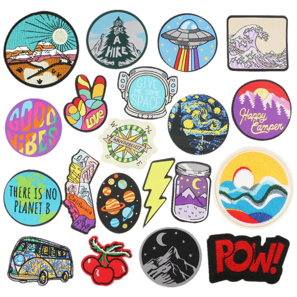 

20 шт. вышитые нашивки волны закат, нашивка для пришивания/утюга, аппликация для одежды, платья, шляпы, джинсов, аксессуары «сделай сам»