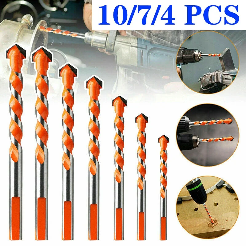 

3-12mm Ultimate Brill Bits Multi-Material Triangle Drill Bit Diamond Set for Tile Concrete Brick Glass Plastic Wood Stone