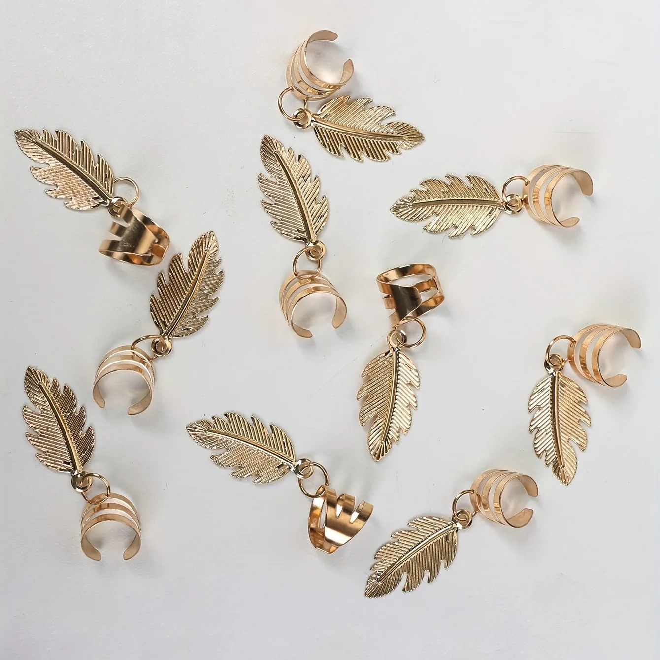 Кольцо для волос в форме пера дредов и косичек 10 шт.