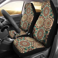 brown beige floral mandalas car seat covers pair 2 front seat covers car seat protector car accessories