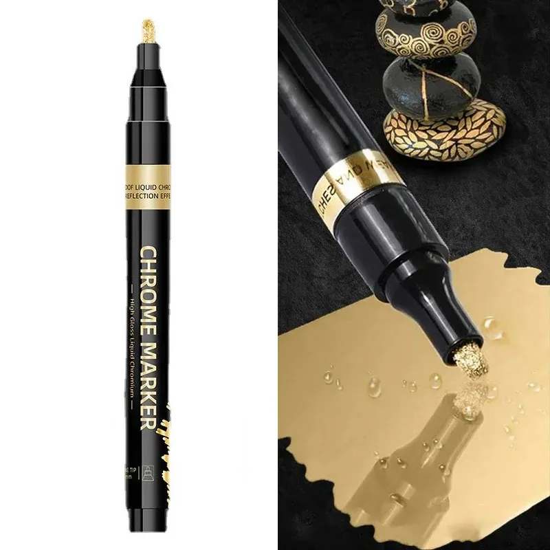 

Зеркальный хромированный маркер для краски, золотой, серебряный