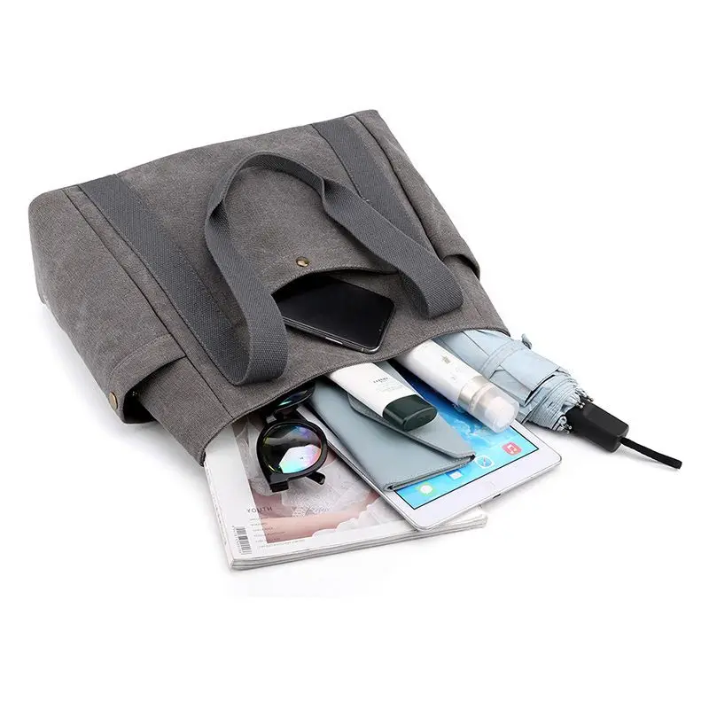 2023 Women New Canvas Bag Simple One Shoulder Work Bag Large Capacity Computer Commuting Bag Tote Bag Women's Handheld Big Bag