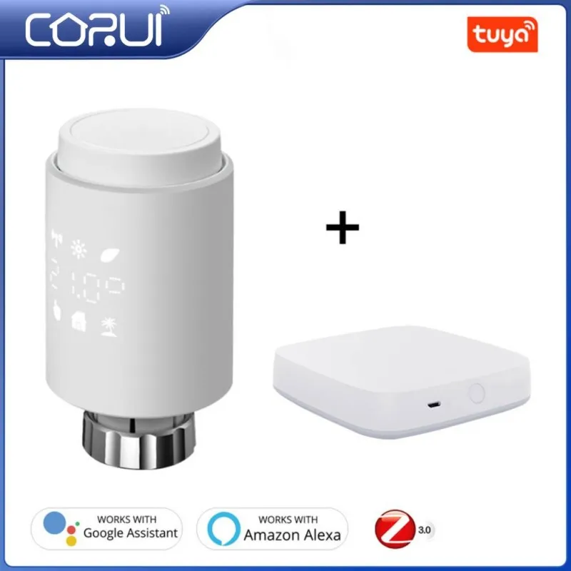 

CORUI ZigBee3.0 Smart Radiator Actuator Thermostat Tuya Smart TRV Thermostatic Valve Temperature Controller Support Alexa Google