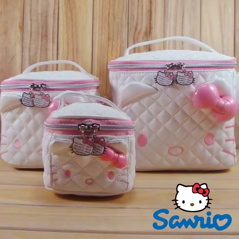 

New Sanrio Series Hello Kitty Makeup Bag Storage Bag Kawaii Cartoon Student The Stereo Portable Storage Tote Pack Girls Gifts