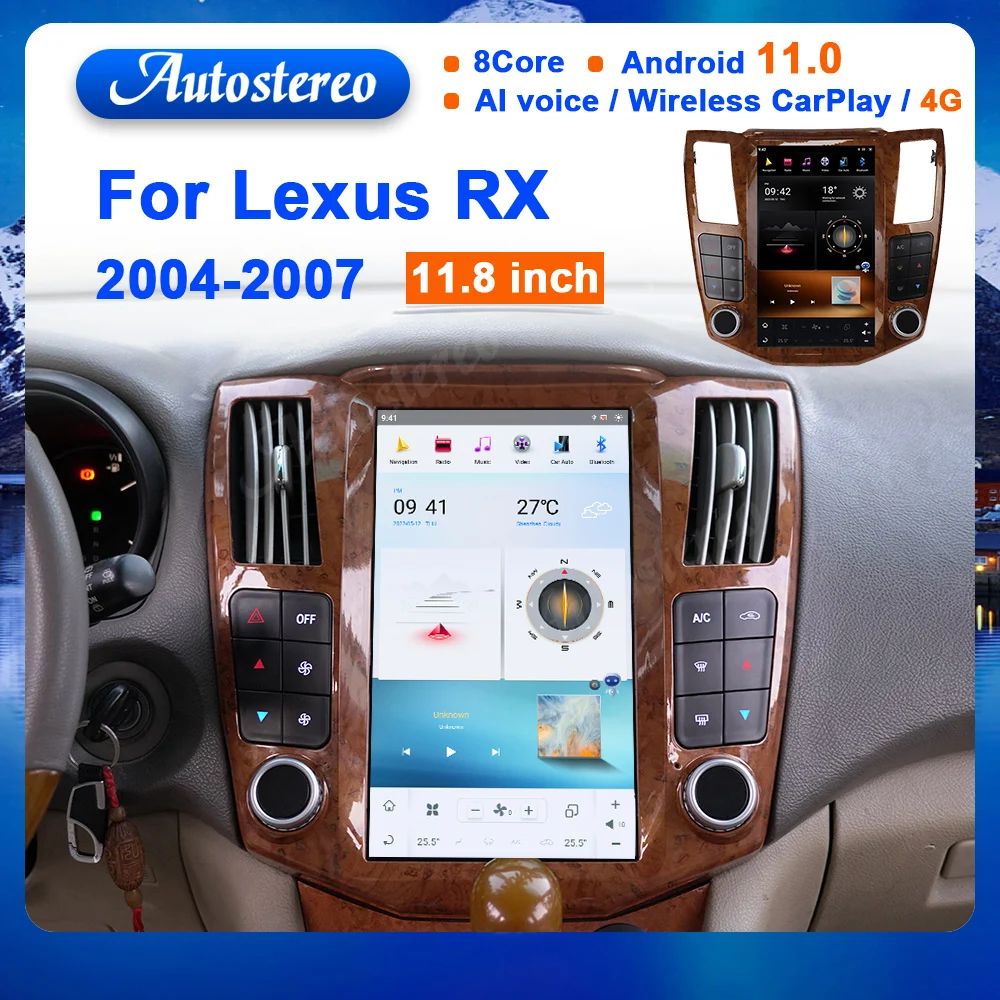 

For Lexus RX 2004-2007 Android11.0 Qualcomm Car Navigation Radio HeadUnit Multimedia DVD Player Autostereo Recorder Screen