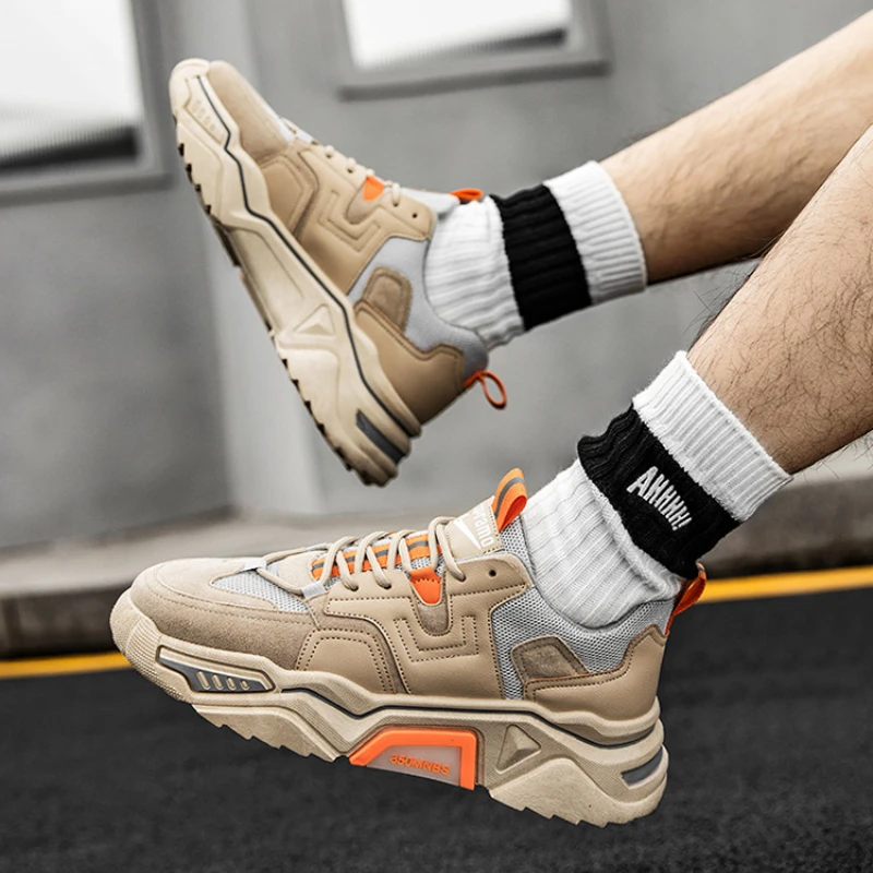 

Кроссовки мужские спортивные, Вулканизированная подошва, теннисная обувь, повседневные спортивные, усиленная обувь для папы, на весну