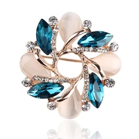 crystal flower opal brooch pins garland women wedding party jewelry bijouterie corsage dress coat accessories