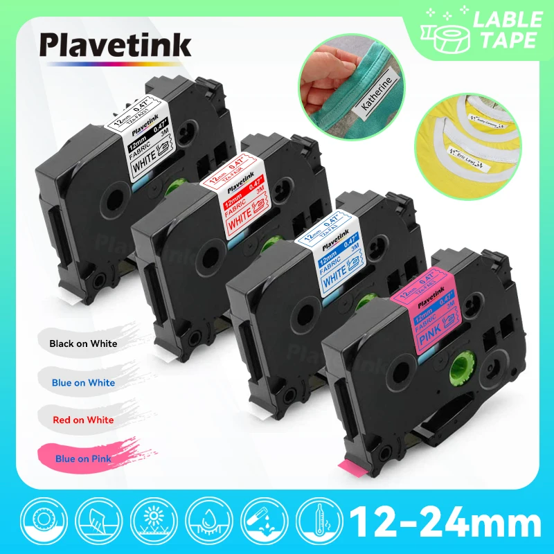 PLAVETINK 4 цвета Φ совместим с Brother P touch Fabric Iron on label tape TZeFA3 |