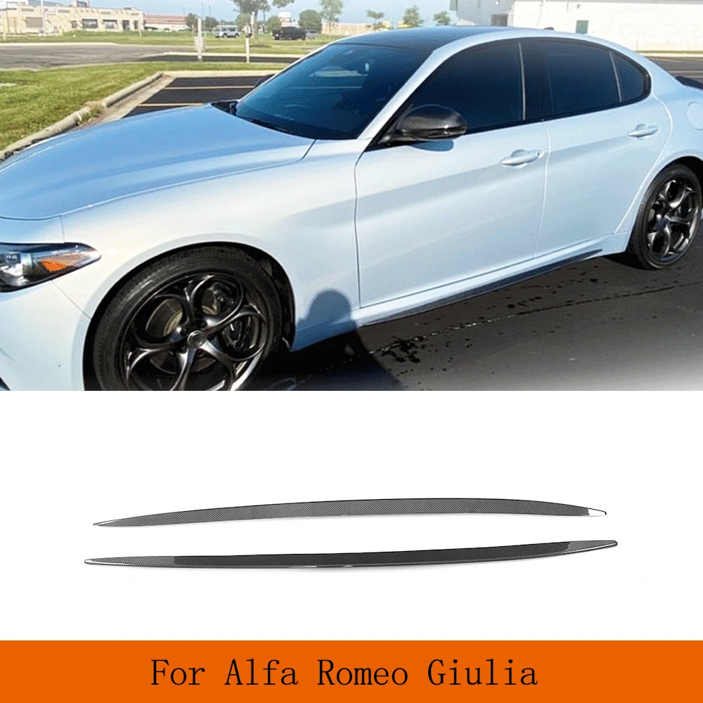 

Carbon Fiber / FRP Side Skirts for Alfa Romeo Giulia Base / Sport Sedan 4-Door Side Bumper Aprons Extenstions Stickers 2015-2022