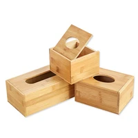 bamboo tissue box holder storage paper tissue box cover car wood napkins holder case organizer home decoration home accessories
