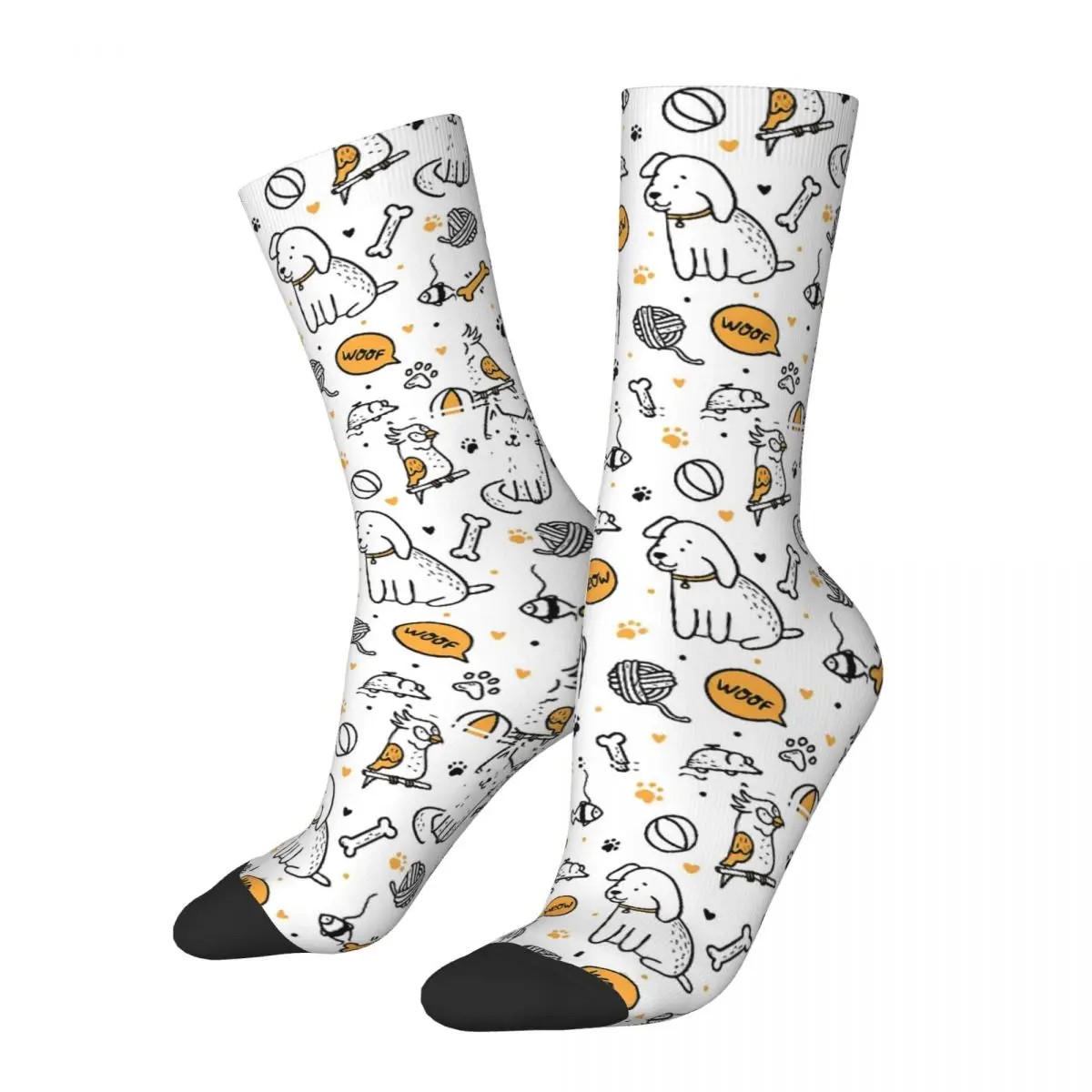 

Funny Happy Men's Socks Dog Cats Vintage Harajuku Lovely little animals Hip Hop Novelty Casual Crew Crazy Sock Gift Printed