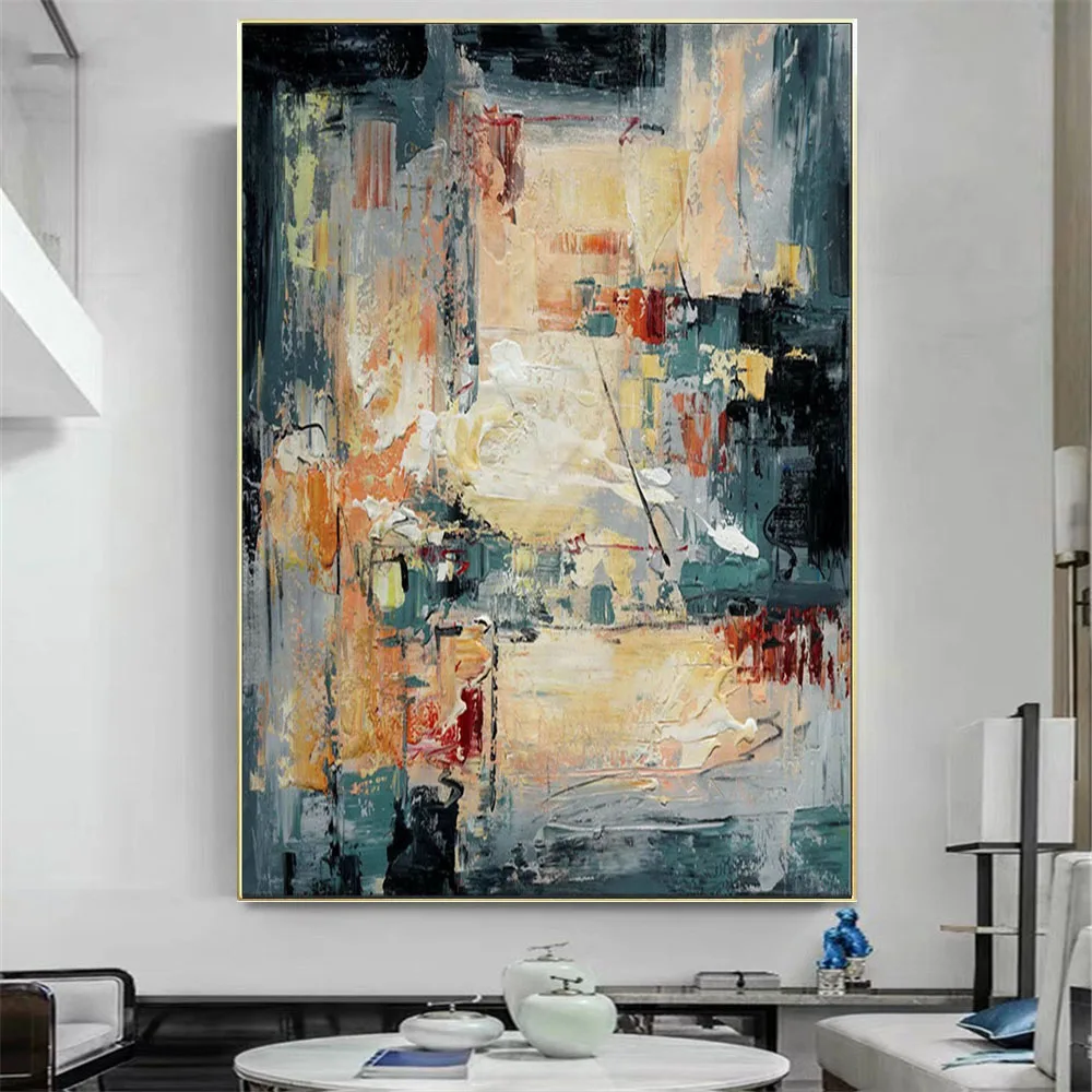 

Hand-Painted Abstract Oil Painting On Canvas Poster Panel Modern Wall Art Pictures Large Size Mural Salon Trim Home Decor Gift