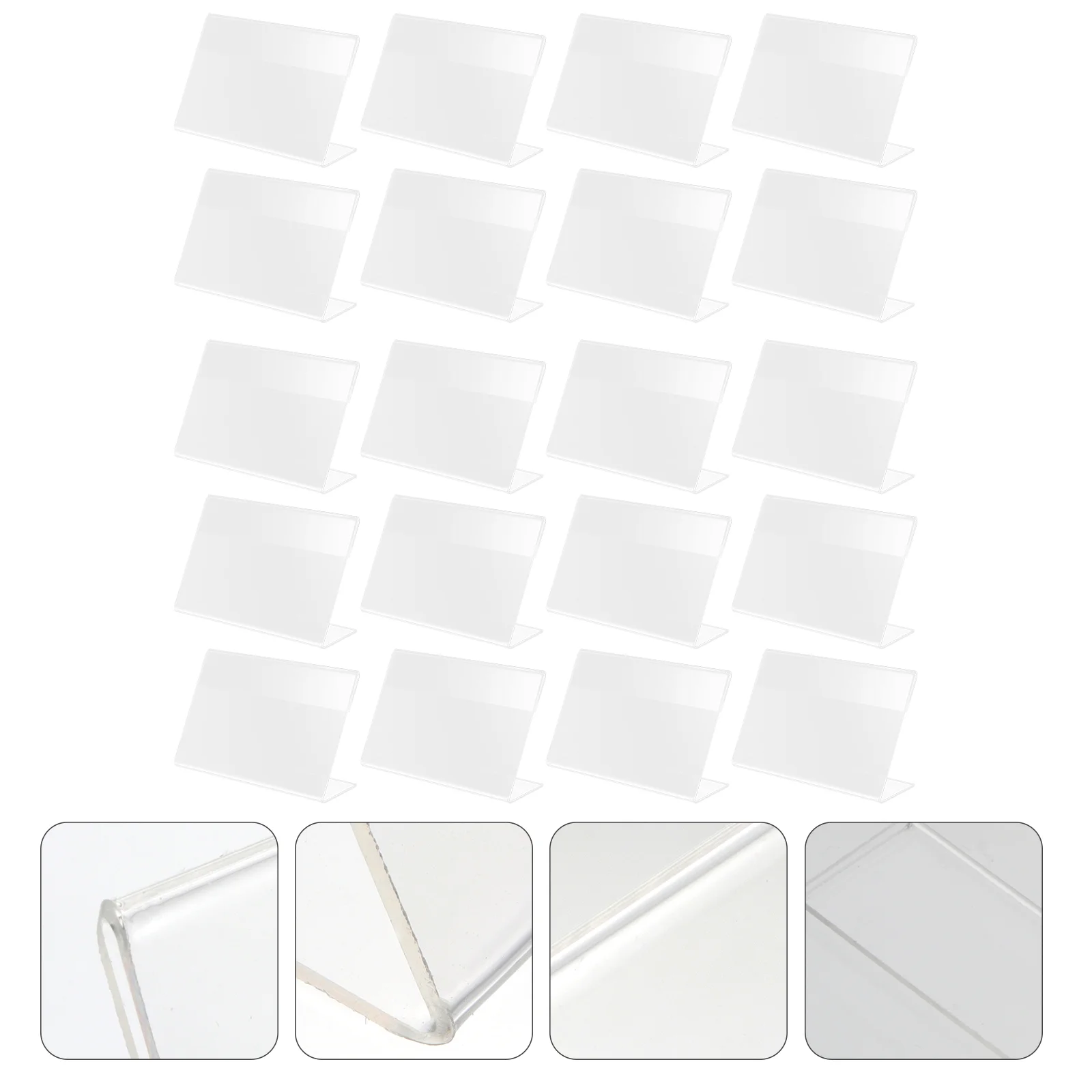 

Holder Label Display Sign Acrylic Stand Tag Labels Holders Shelf Food L Shape Retail Buffet Signs Tags Clear Table Rack