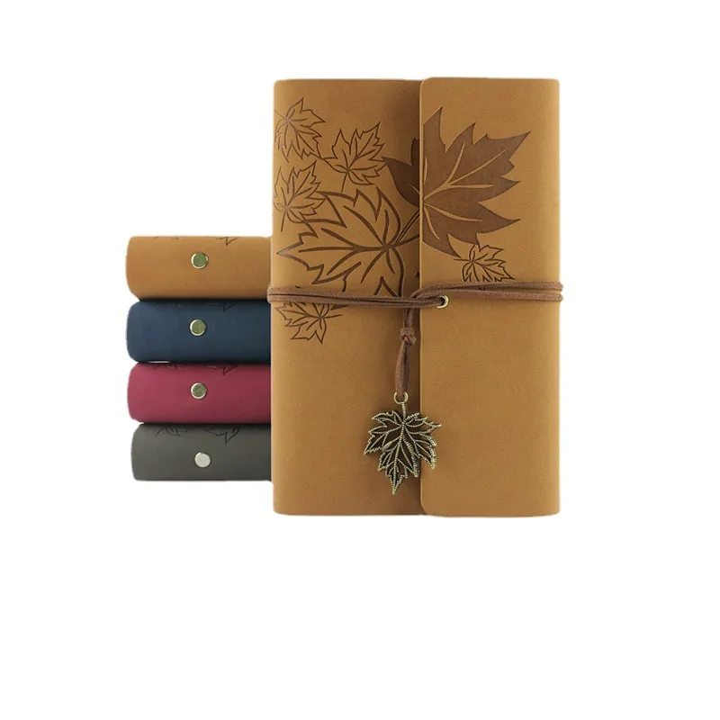 

Diary Loose Leaf Notepad Retro Notebook Creative Maple Leaf Notebook