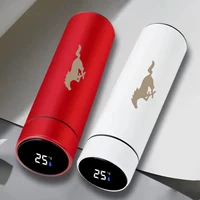 500ml thermos bottle temperature display portable stainless steel thermos mug travel mug cup for mustang car accessories