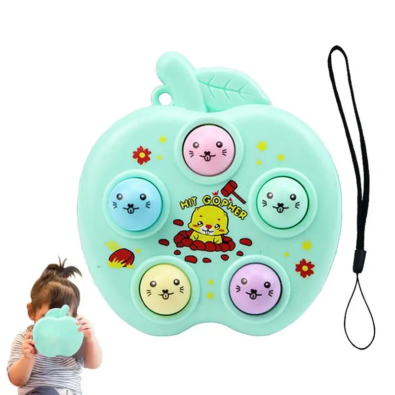 

Handheld Mini Game Machine Toy Handheld Playing Gopher Toy Round Shaped Fun Children's Hand Held Educational Toys Improve Hand-E