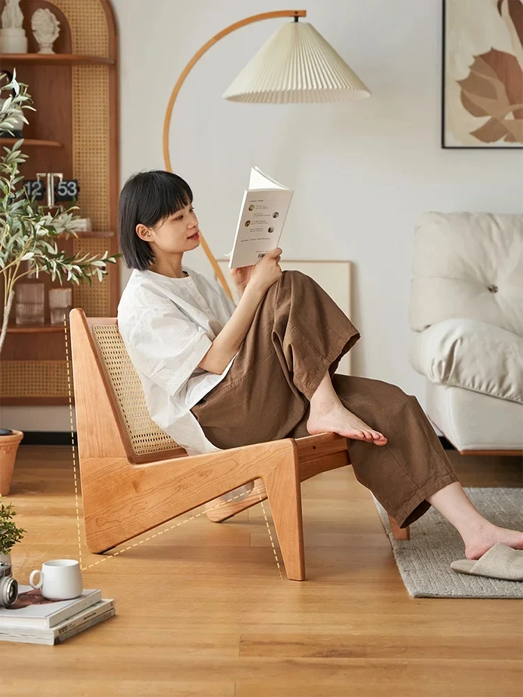 Кресло для отдыха из массива дерева скандинавский балкон спинка кресла-кенгуру