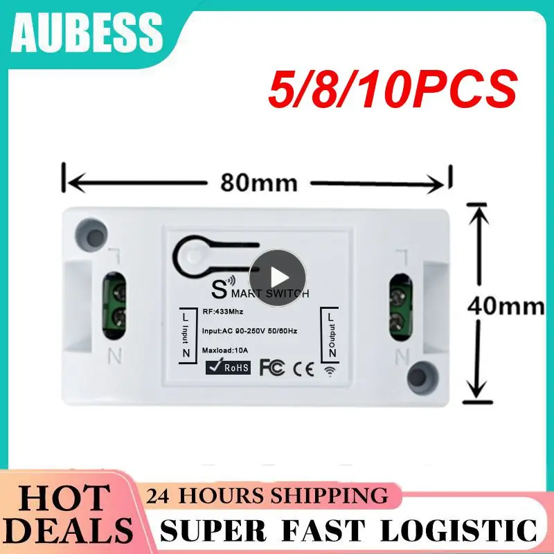 

5/8/10PCS For Diy Wireless Remote Control Free Wiring 433mhz For Kitchen Waste Processor Controller Free Wiring Controller