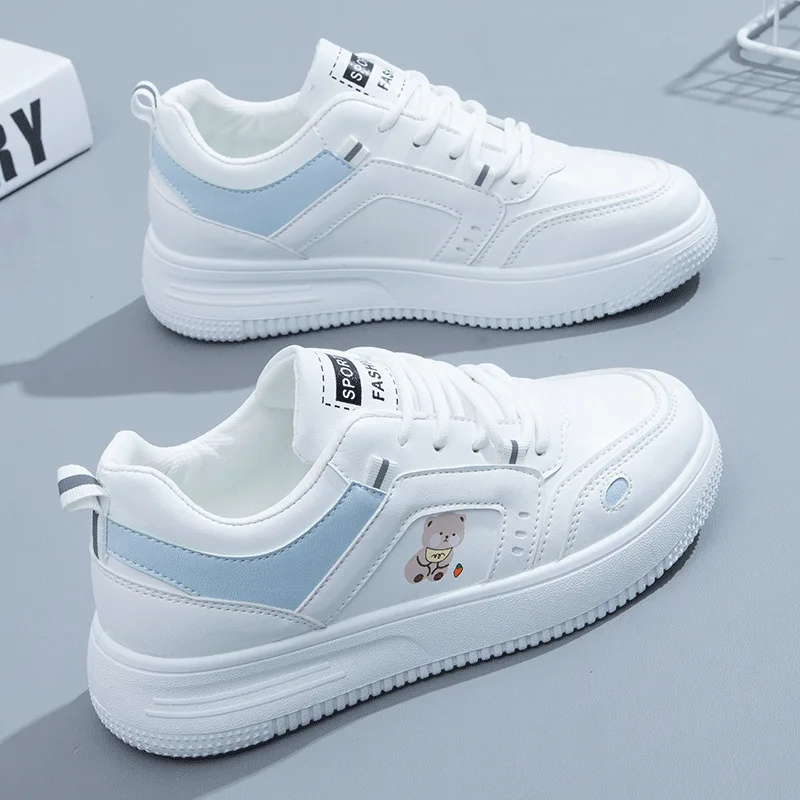 

2022 NEW Women's White Shoes New Thick-soled Wild Round Toe Breathable Women's Casual Shoes Spring Sports Shoes Breathable