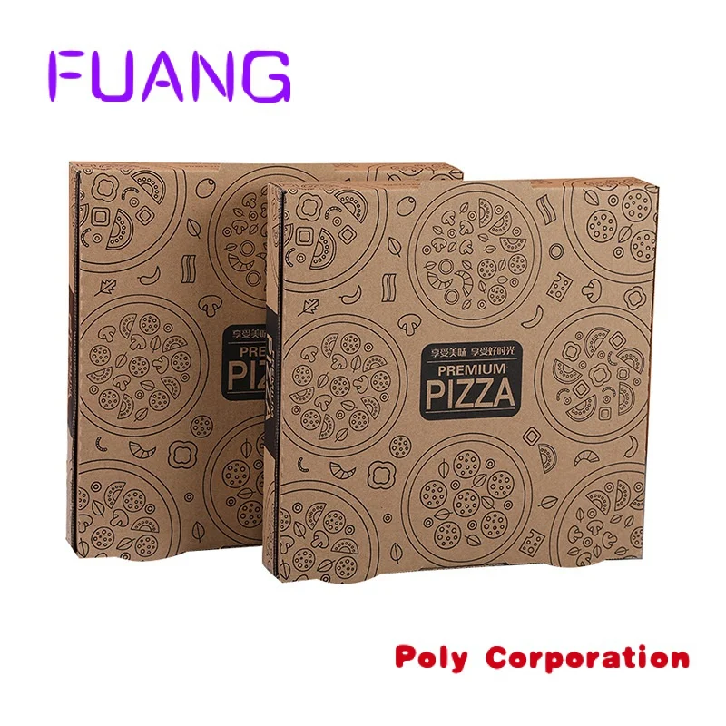 Supply Custom Printed 7 8 9 10 12 15 16 18 inch Boite Pizza Box Packing Box For Pizza 33x33 40x40 Pizza Box