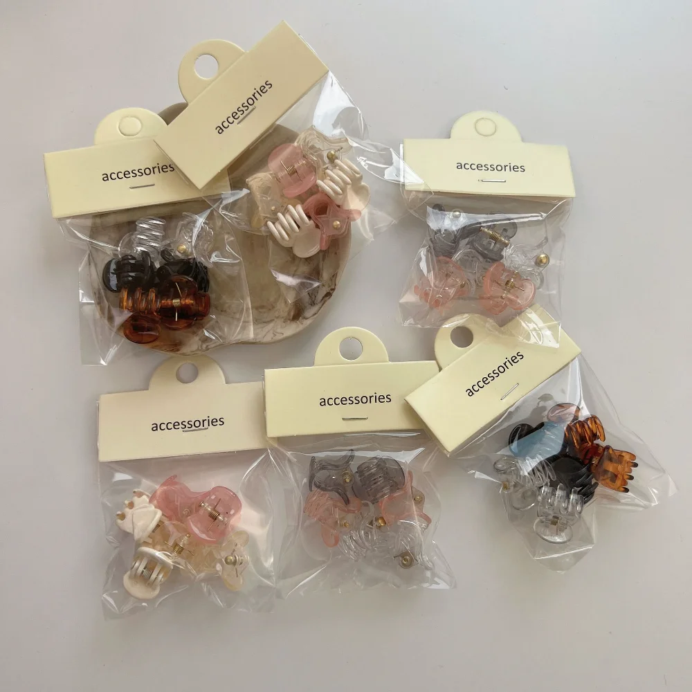 

6pcs/bag Women Baby Sweet Small Hairpins Barrettes Headwears Mini Broken Hair Claws Bangs Clips Crabs Korean Styling Accessories