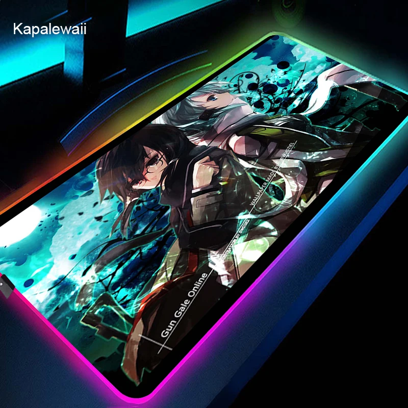 

Sword Art Onlineort Gaming Mousepad Game RGB Led Setup Gamer Decoration Cool Glowing Mouse Mat Pc Locking Edge Desk Mat Glow