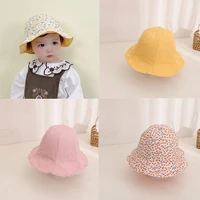 baby sun hat girl boy summer beach bucket hats unisex children panama double sided flower infant bonnet for outdoor summer cap
