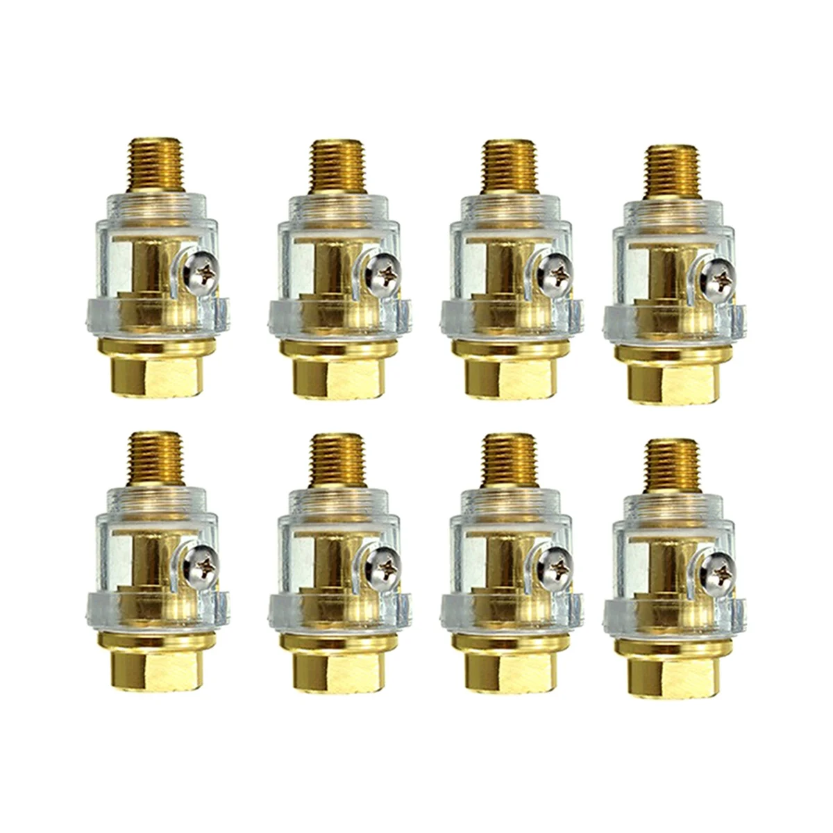 8Pcs Mini Oiler Pneumatic Tool Accessories- 1/4Inch NPT Oiler Oil Lubricator for Air Compression Air Tool Oiler -Yellow