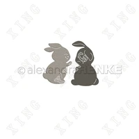 2022 new two rabbits kiss metal cutting dies scrapbook diary decoration stencil embossing template diy greeting card handmade